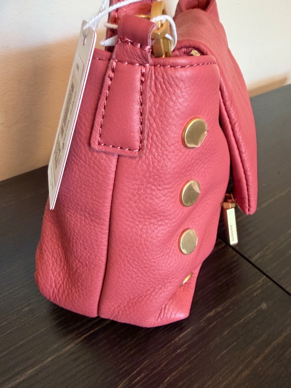 🌸 NWT Hammitt VIP Medium Crossbody - Rogue Pink Leather & Brushed Gold Rivets! - Picture 4 of 11